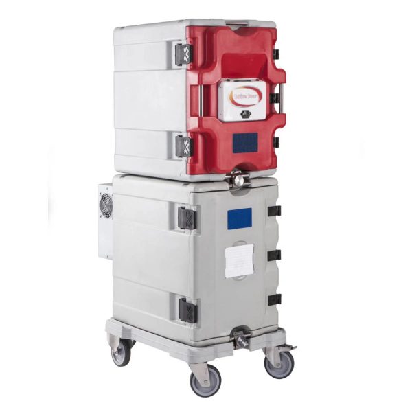 Contenitore isotermico per alimenti CAF12 refrigerato e riscaldato su carrello