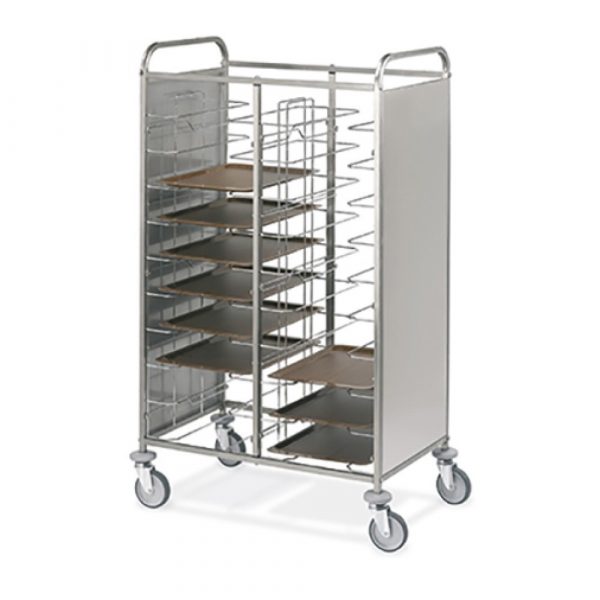 carrello portavassoi GN-EN con pannelli laterali inox