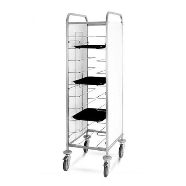 carrello portavassoi universale con pannelli laterali bianco